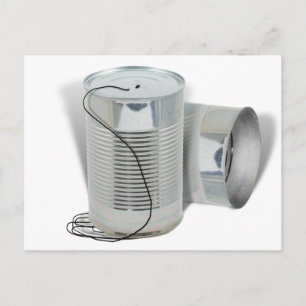 Tin Can Phone (Can you hear me NOW?) Postcard