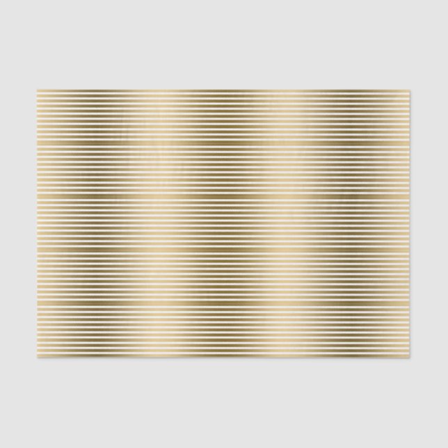Tin Gold Stripes Custom White Background Tissue Paper (Front)