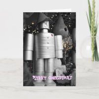 Tin Man at Christmas Greeting Card