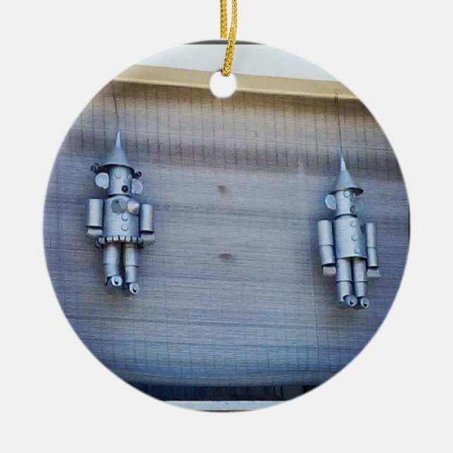 Tin Man & Tin Woman Ceramic Ornament (Front)