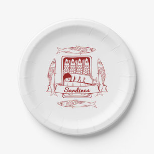 Tin of sardines paper plate