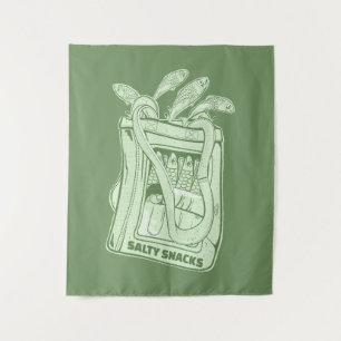 Tin of sardines salty snack tapestry