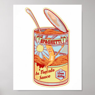 Tin of Spaghetti canned food Poster
