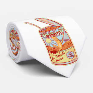Tin of Spaghetti canned food Tie