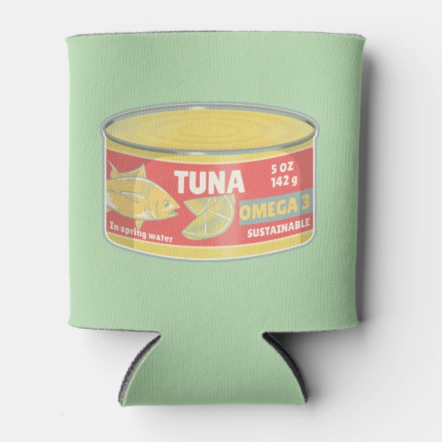 Tin of tuna canned fish retro can cooler (Front)