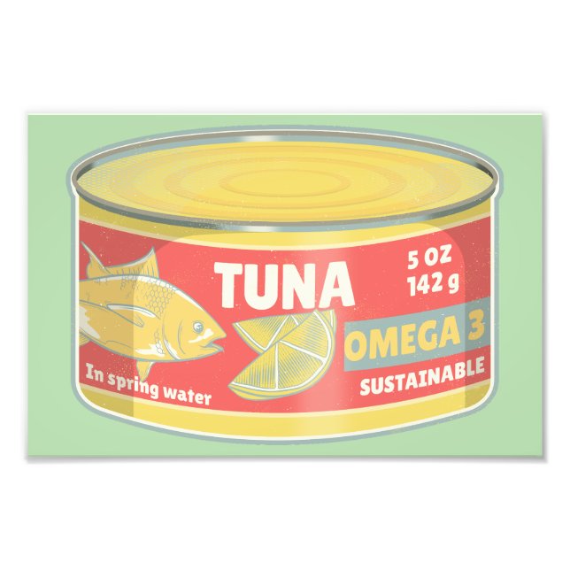 Tin of tuna canned fish retro photo print (Front)