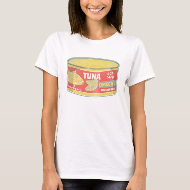 Tin of tuna canned fish retro T-Shirt (Front)