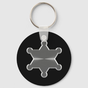 Tin Star Sheriff Keychain