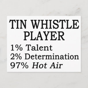 Tin Whistle Player Hot Air Postcard