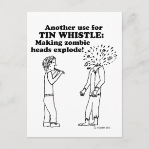 Tin Whistle Zombie Explode Postcard