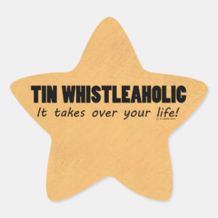 Tin Whistleaholic Life Star Sticker