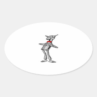 Tin Woodsman Vintage Wizard of Oz 1900 Oval Sticker