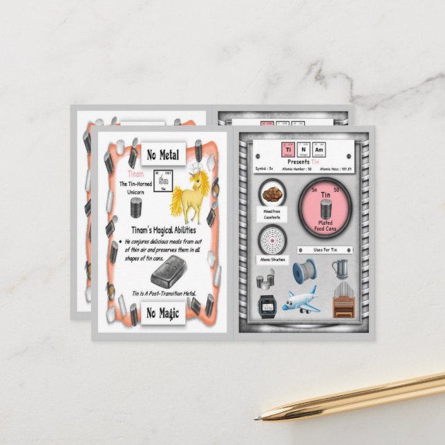Tinam - Tin Horn Unicorn Game Card (Front/Back In Situ)