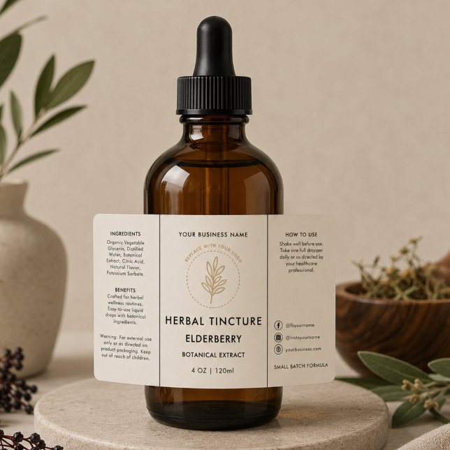 Tincture 4oz Oil Dropper Logo Bottle Label (Creator Uploaded)