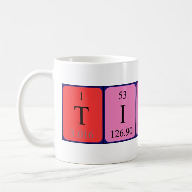 Tindra periodic table name mug (Left)