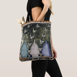TINDR'S BEES All-Over-Print Shoulder Tote