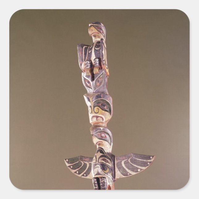 Tinglit Bird Clan totem pole Square Sticker (Front)