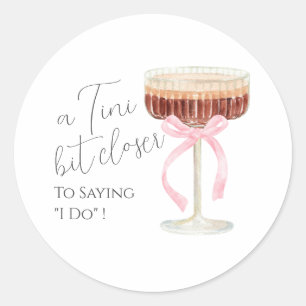 Tini Bit Closer Bridal Shower  Classic Round Sticker