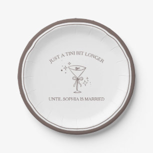 "Tini Bit Longer" Espresso Martini Bachelorette Paper Plate