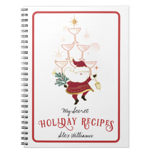 Tini Bit Merry Martini Christmas Santa Recipes Notebook