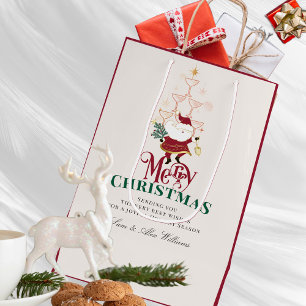 Tini Bit Merry Martini Office Christmas Santa Medium Gift Bag