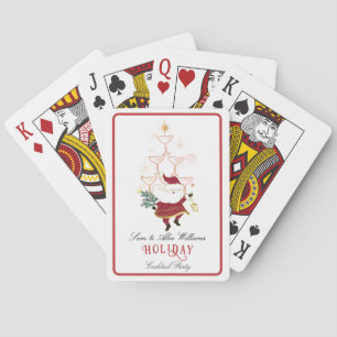 Tini Bit Merry Martini Office Christmas Santa Playing Cards