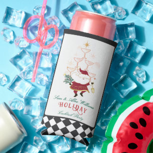 Tini Bit Merry Martini Office Christmas Santa Seltzer Can Cooler