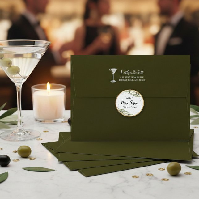 Tini Bit Of Fun Martini Soirée Olive Green Envelope (Creator Uploaded)