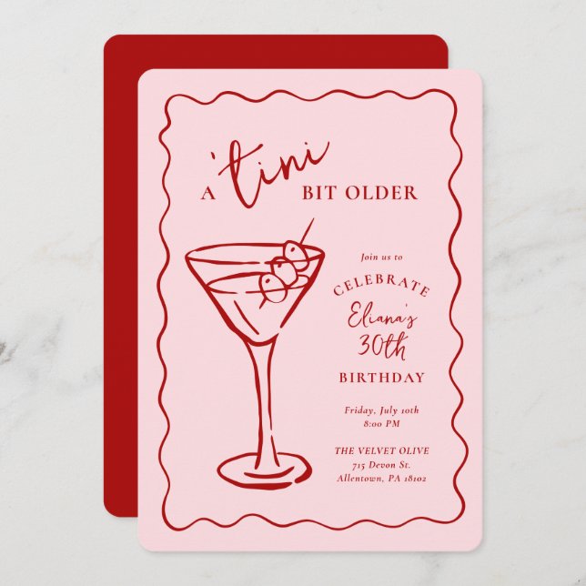 Tini Bit Older 30th Birthday Party Invitation (Front/Back)