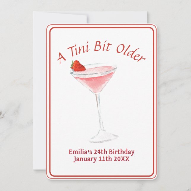 Tini Bit Older - Berry Drink Theme Invitation (Front)
