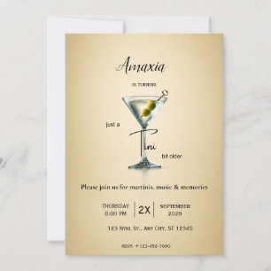 Tini Bit Older Birthday invite Martini