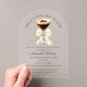 Tini Bit Older Espresso Martini Acrylic Invitation