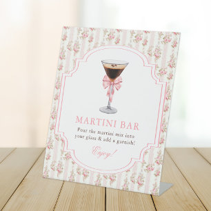 'Tini Bit Older Espresso Martini Bar Coquette Pedestal Sign