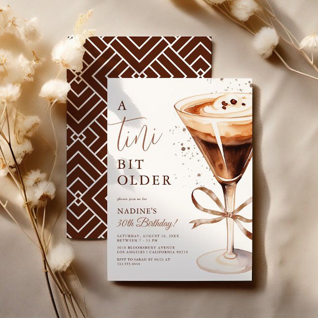 Tini Bit Older Espresso Martini Birthday Party Invitation (Creator Uploaded)
