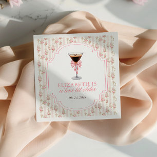 'Tini Bit Older Espresso Martini Coquette Birthday Napkin