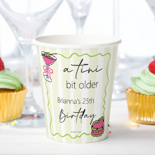 Tini bit older handrawn retro birthday custom paper cups