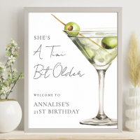 Tini Bit Older Martini Birthday Party Welcome Sign