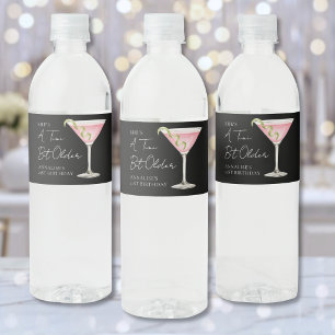 Tini Bit Older Martini Birthday Water Bottle Label