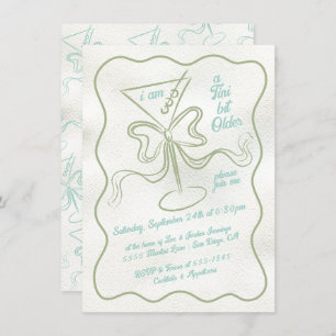 Tini bit older Martini Bow Funky Birthday Invitation