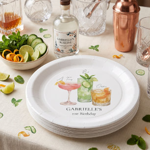 Tini Bit Older Martini Happy 21st Birthday Paper Plate