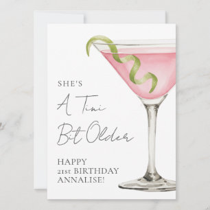 Tini Bit Older Martini Happy Birthday Card