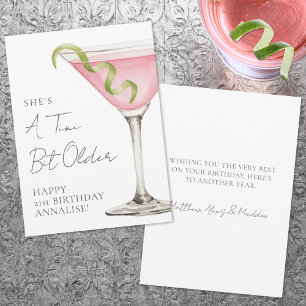 Tini Bit Older Martini Happy Birthday Card
