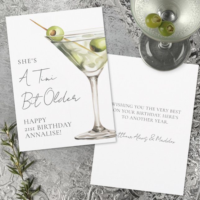 Tini Bit Older Martini Happy Birthday Card (Tini Bit Older Martini Happy Birthday Card)