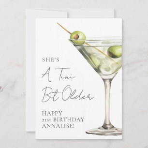 Tini Bit Older Martini Happy Birthday Card