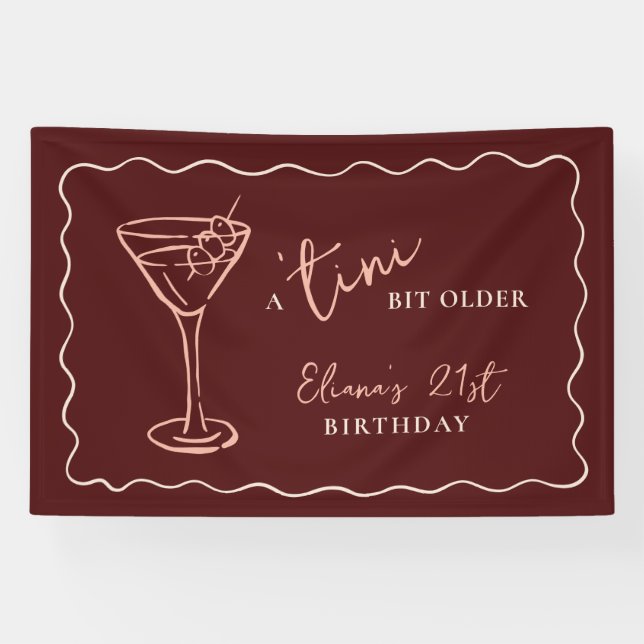 Tini Bit Older Personalized Birthday Party Banner (Horizontal)