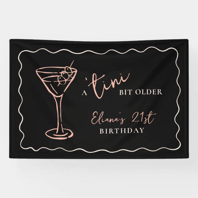 Tini Bit Older Personalized Birthday Party Banner (Horizontal)