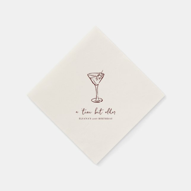 Tini Bit Older Personalized Birthday Party Napkin (Corner)