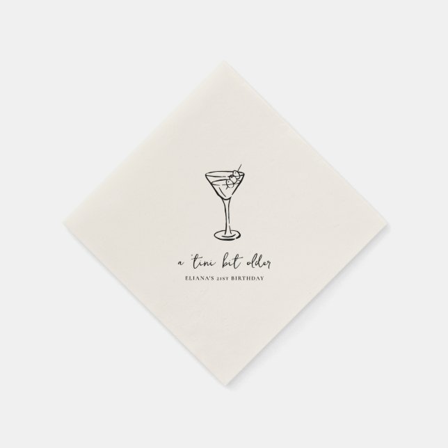 Tini Bit Older Personalized Birthday Party Napkin (Corner)
