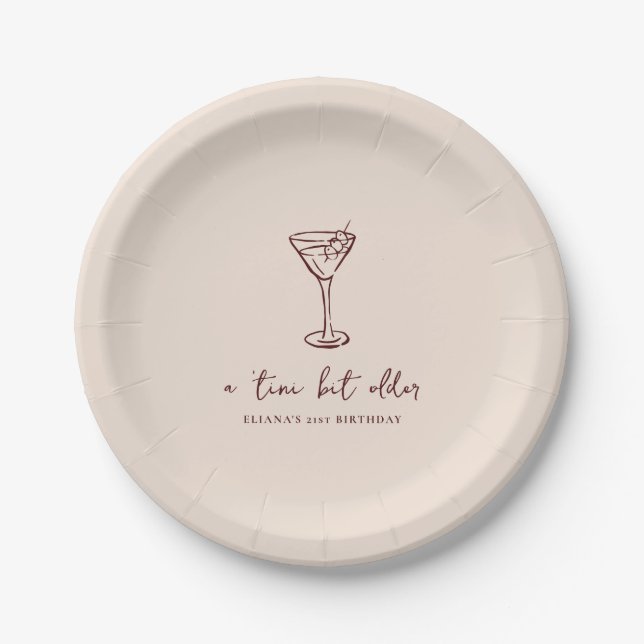Tini Bit Older Personalized Birthday Party Paper Plate (Front)