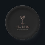 Tini Bit Older Personalized Birthday Party Paper Plate<br><div class="desc">Serve up style with these personalized paper party plates featuring a minimalist hand-drawn martini glass design. Designed to match a “Tini Bit Older” birthday party theme, these plates can be customized with your choice of text, colours, and fonts. A chic and functional detail that ties your celebration together, perfect for...</div>